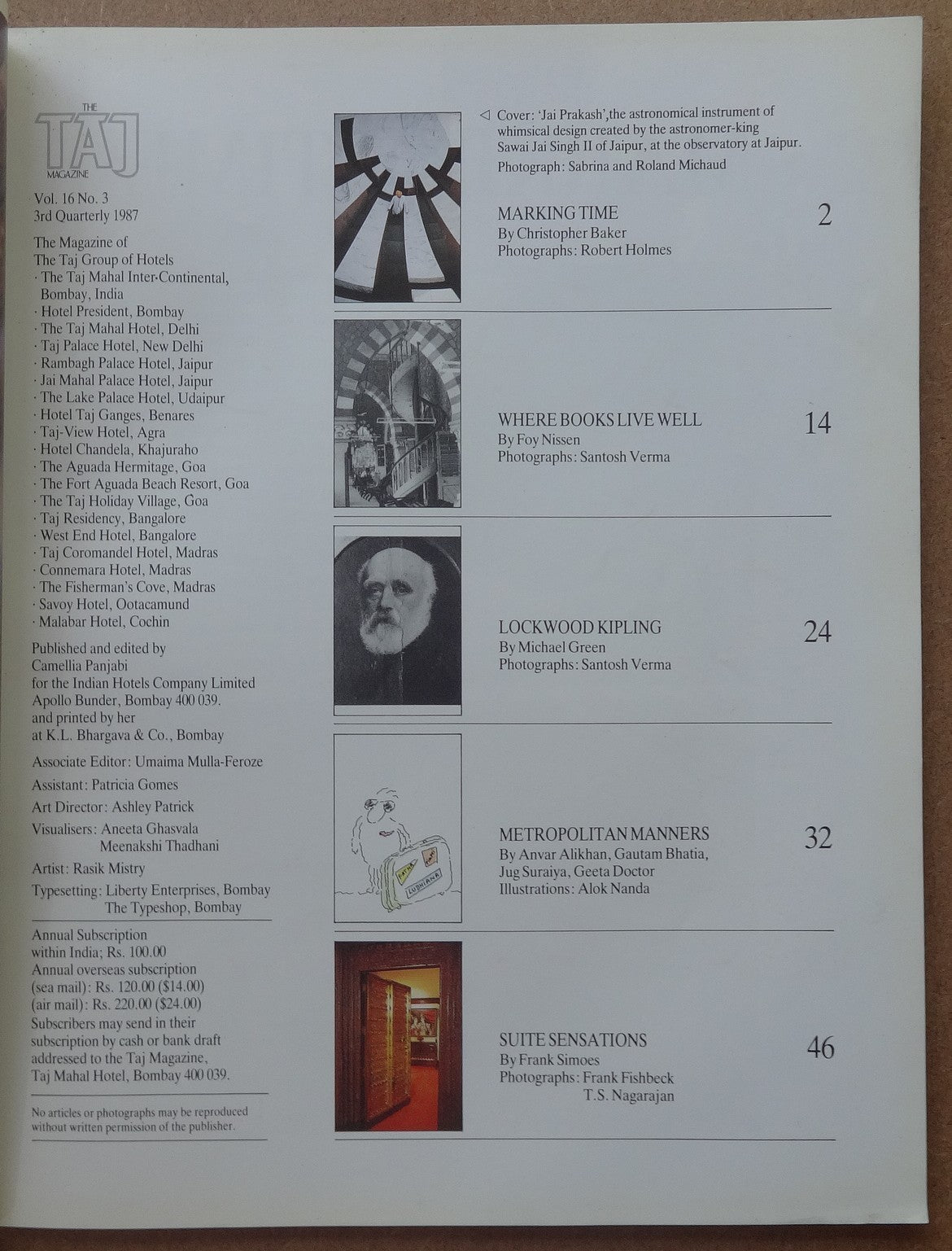 India Taj Mahal Hotel in-house magazine TAJ 1987-1988 (4)