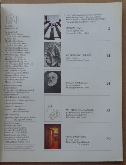 India Taj Mahal Hotel in-house magazine TAJ 1987-1988 (4)