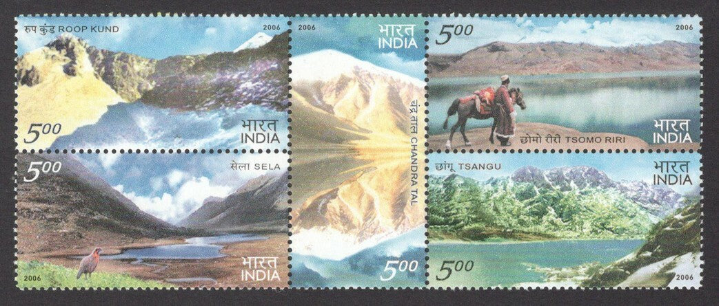 India 2006 Himalayan Lakes se-tenant MNH