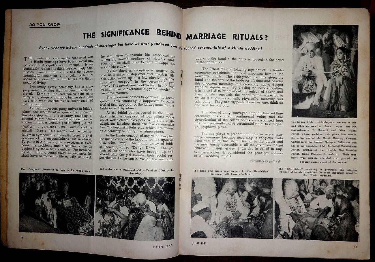 India June 1951 GREEN LEAF cinema & social magazine