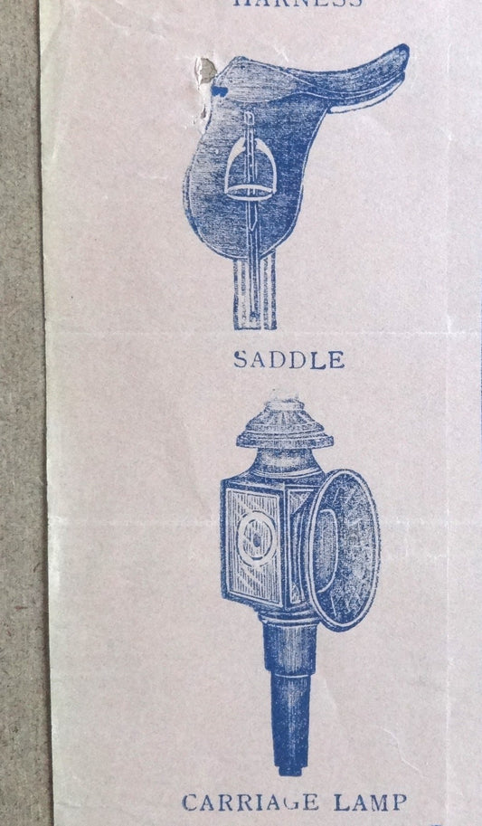 India 1939 Ebrahimji Harness, Saddles, Carriage Lamp Illustrated Billhead