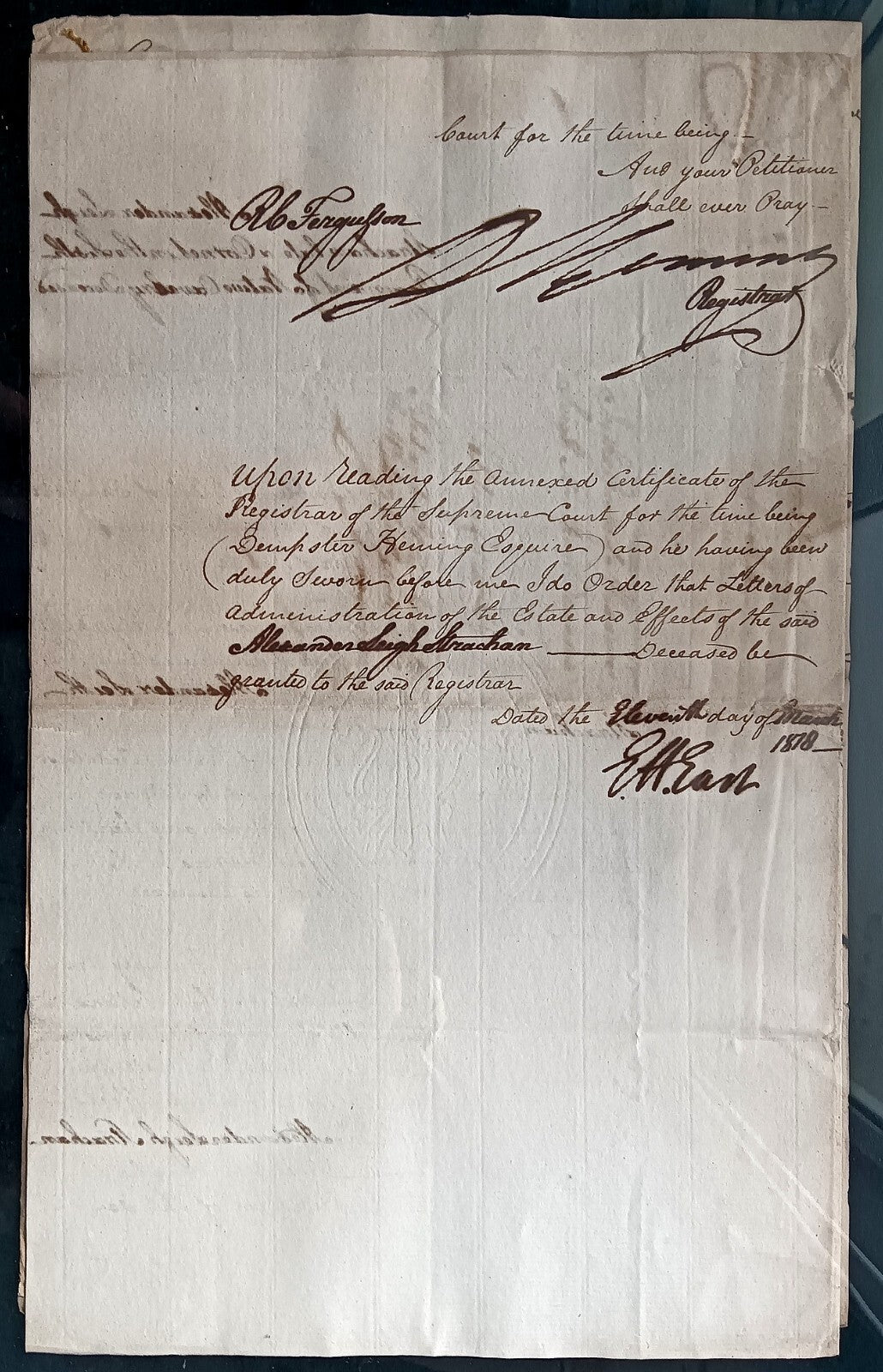 India King George IIII 1818 Fort William, Calcutta 3 page document