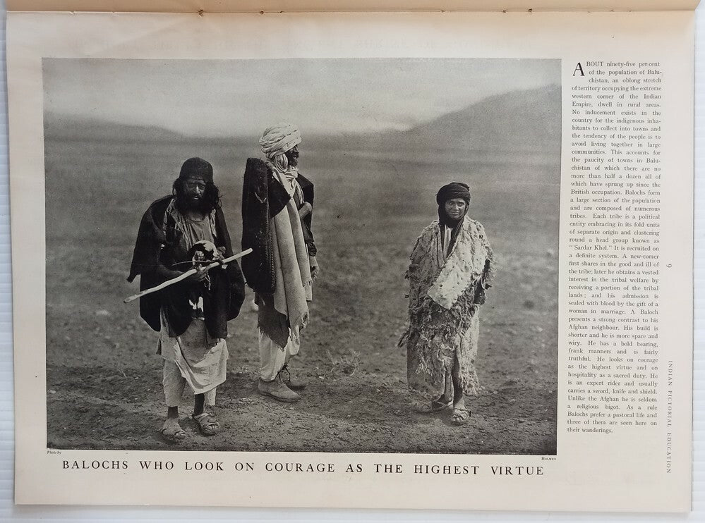 INDIAN PICTORAL EDUCATION 1929.30 Vol.1 No.5 Tribals, Shan Girl, Burma, GM
