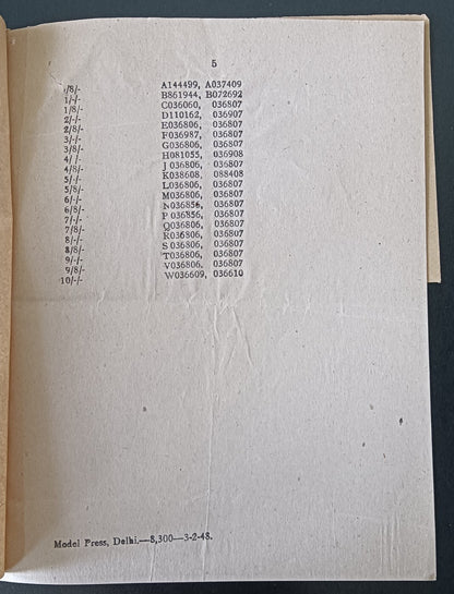 India POSTAL NOTICE No. 58 26th January 1948 Air Mails from Pakistan + CIRCULAR