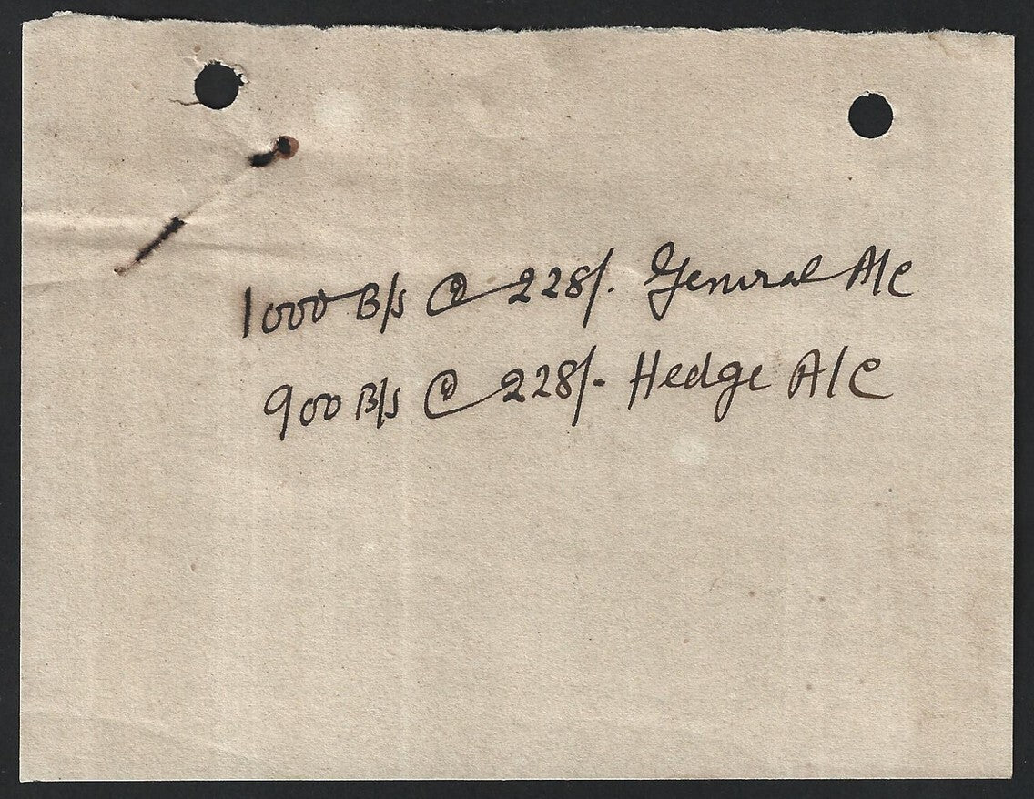 Uganda Commercial 1937 CONTRACT NOTE 1900 bales Cotton with India revenue stamp