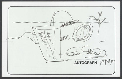 AOP Chandranath Das, Artist pen sketch on autograph card India