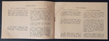 India WW2 propaganda booklet FACTS & FICTION - JAPANESE PRACTISE & PROFESSSION