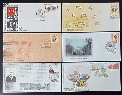 India 2010 First Day cover collection (20) most with unused brochures