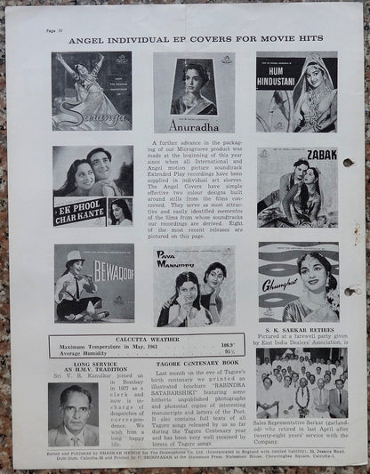 India THE VOICE June 1961 HMV Magazine - CLIFF RICHARD of Bombay