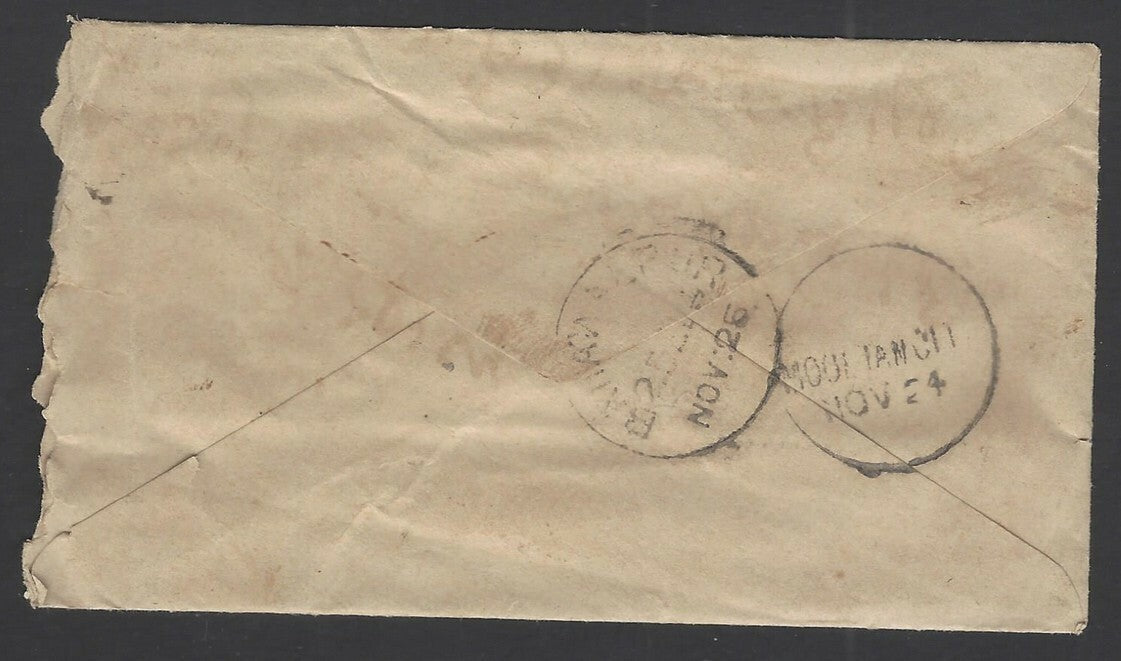 India QV 1/2a blue envelope Bahawalpur to Jodhpur canc L in bars