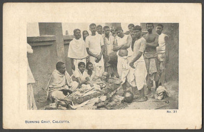 AOP India Burning Ghat, Calcutta vintage postcard