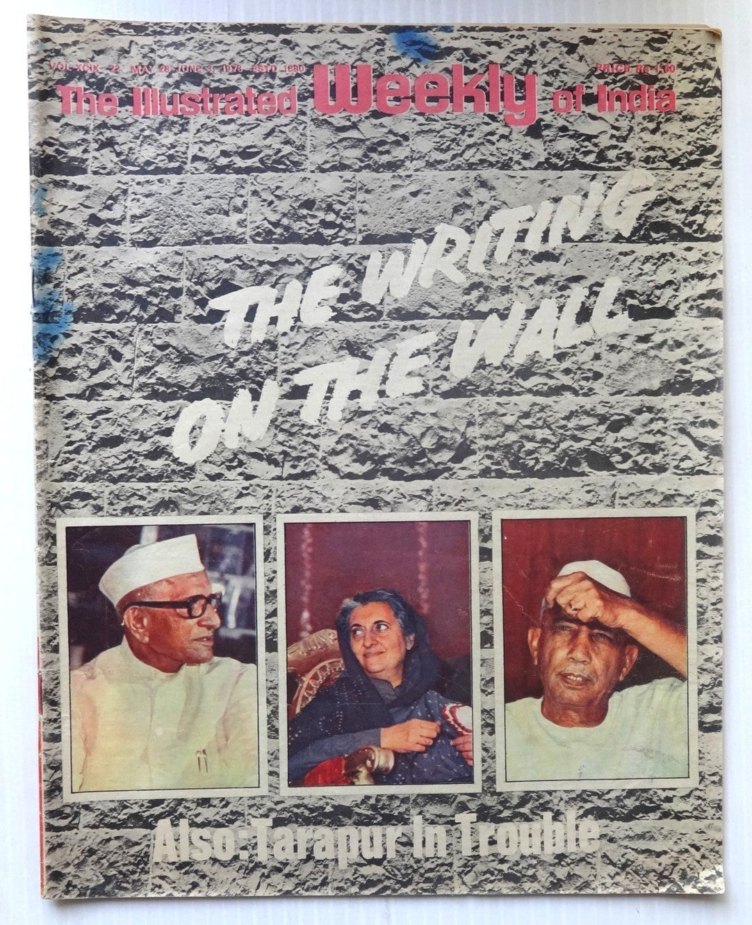 The Illustrated Weekly of India 28th May 1978 THE WRITING ON THE WALL