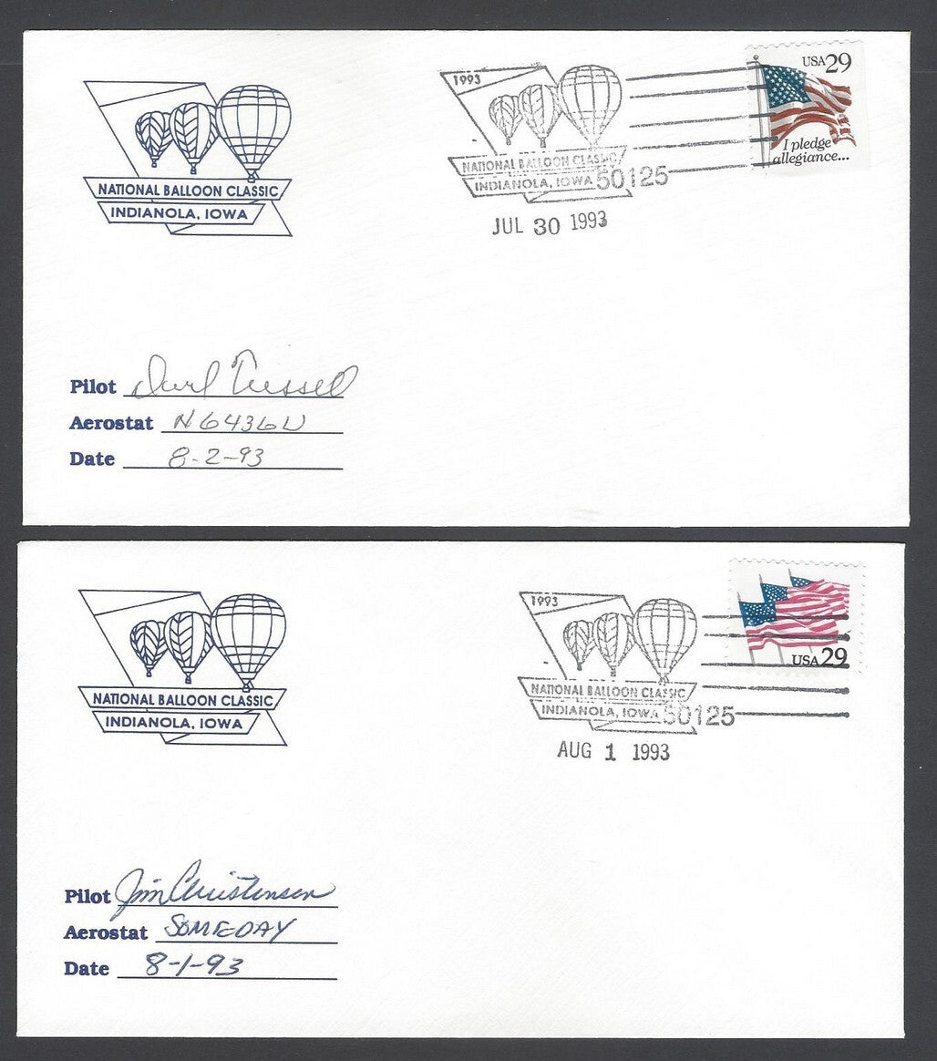 National Balloon Classic, Indianola 1993 covers signed by Pilots (10)