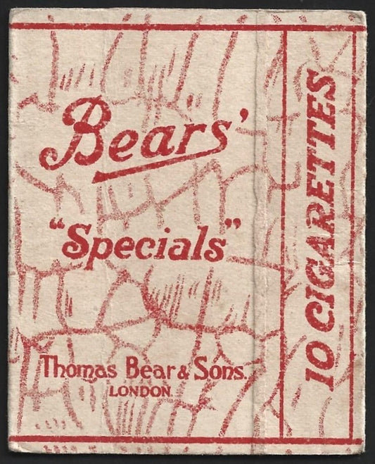 (AOP) India vintage empty cigarette packet outer - BEARS' SPECIAL