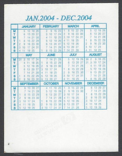 AOP2 India Bollywood 2004 pocket calendar PREITY ZINTA