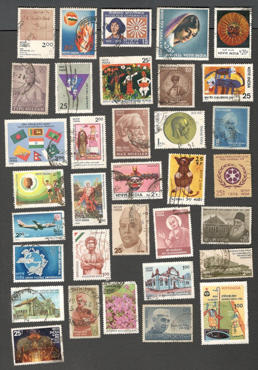 AOP India collection of large 1000+ different commemorative stamps