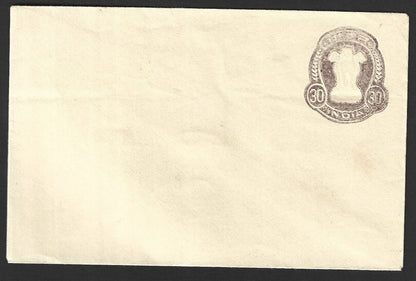 India 30p envelope with dry print errors