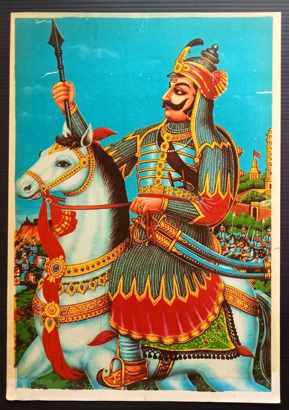India vintage poster Maharana Pratap Singh 9"x13" inches