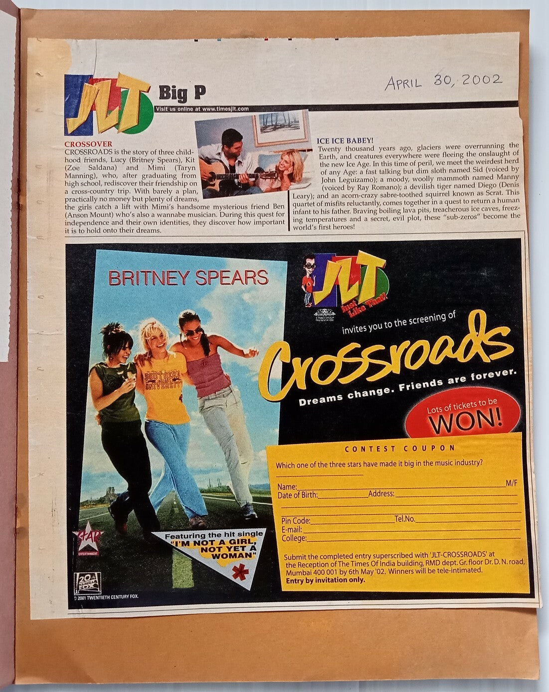 AOP 2002 AUSTIN POWERS 3 Britney Spears India concert - organizer's scrapbook