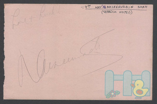 AOP Bollywood NASEERUDDIN SHAH autograph 