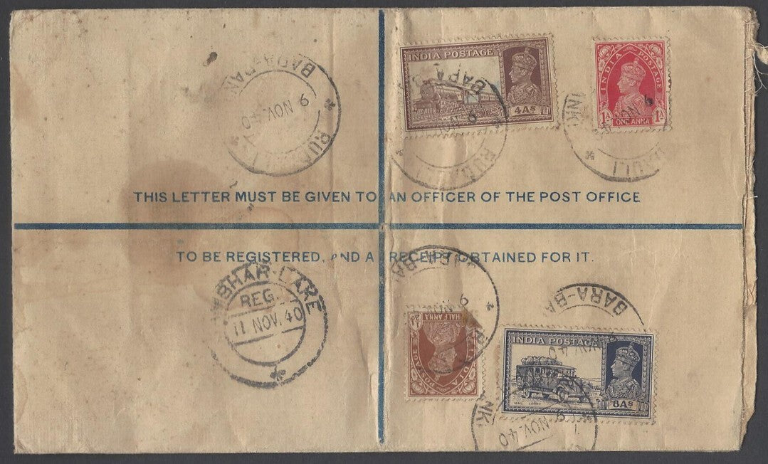 AOP India KGVI registered envelope usages (4)
