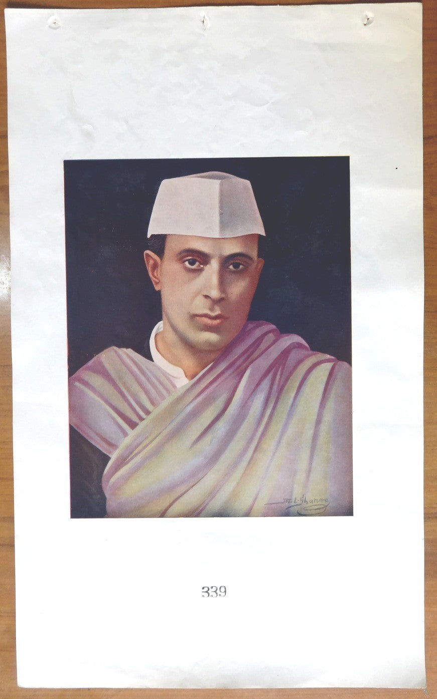 India 1941 10.5” x 17.5” poster JAWAHARLAL NEHRU Oriental Calendar Calcutta