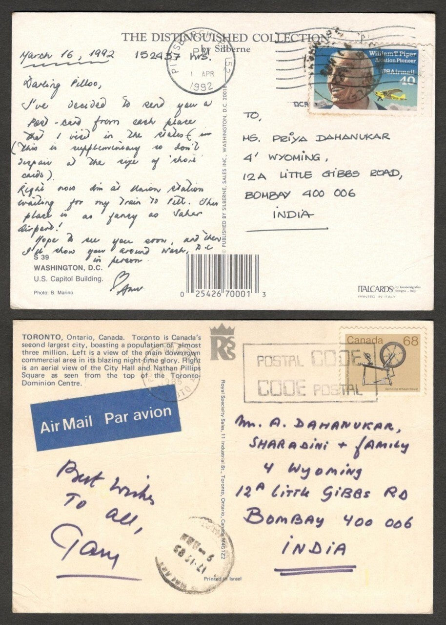 AOP India incoming postcards from many different countries (10)
