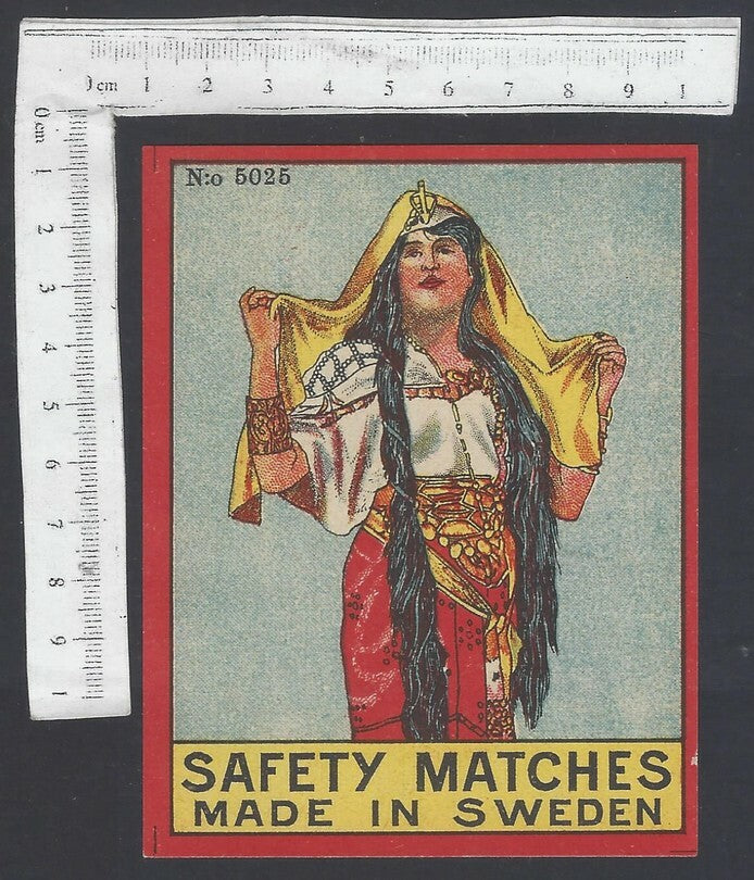 AOP India vintage packet size label Indian Balle Made in Sweden