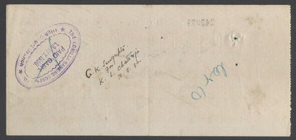 AOPIMT India 1950 check cheque The Comilla Banking Corporation, Ltd. 