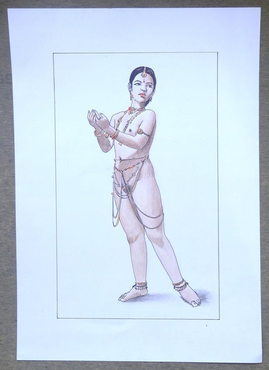 Nude Indian Beauty Crayons & ink on card 11.5” x 17.5”