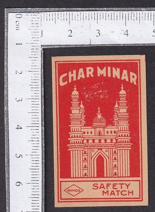 India vintage matchbox label CHARMINAR