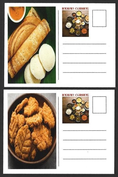 India 2017 Indian Cusine set of 24 maxicards