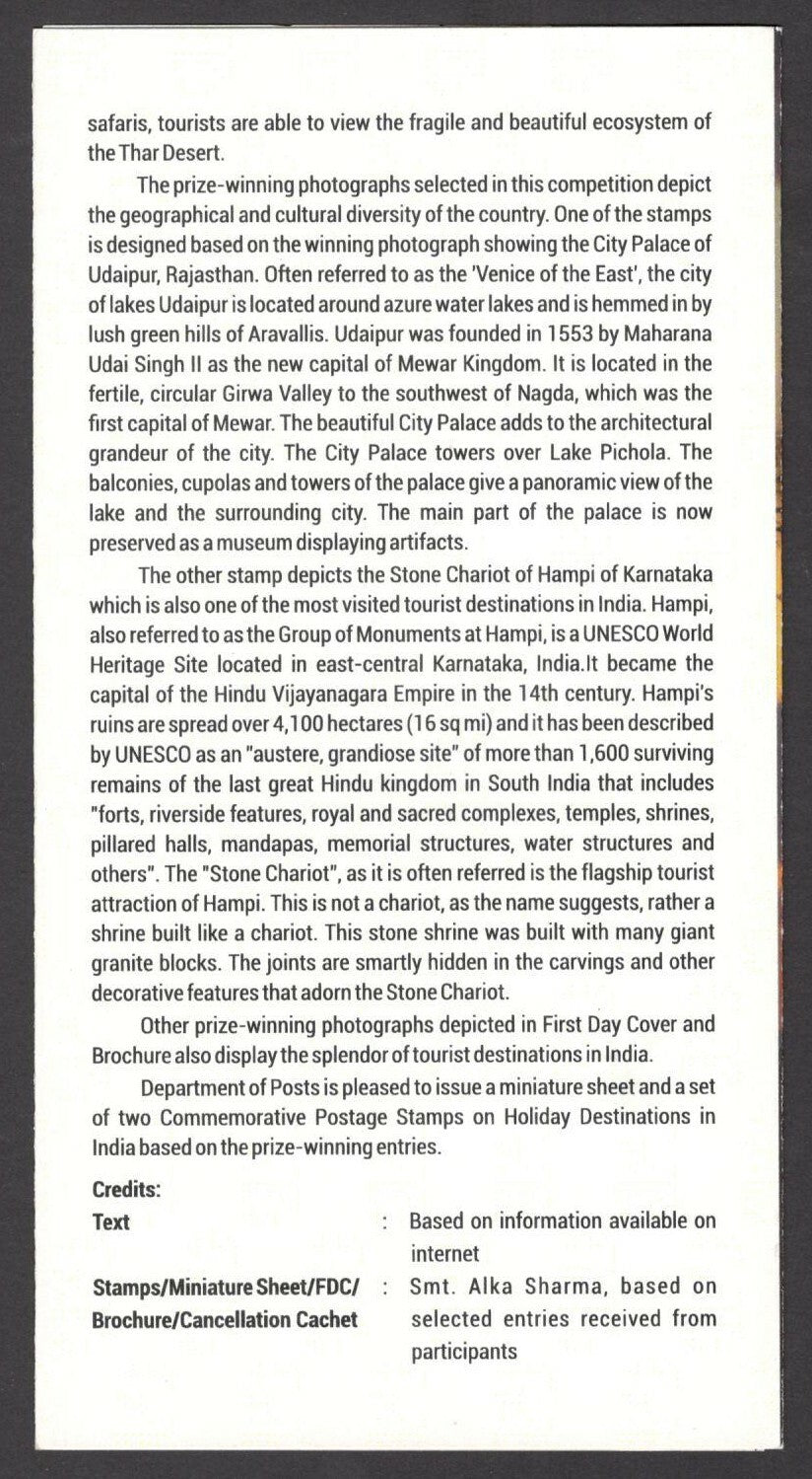 India 2018 Holiday Destinations in India used brochure