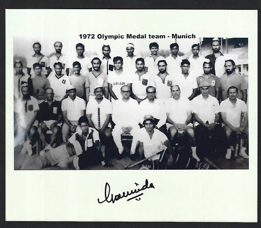 India 1972 Olympics Medal Team photo signed player B.P. GOVINDA