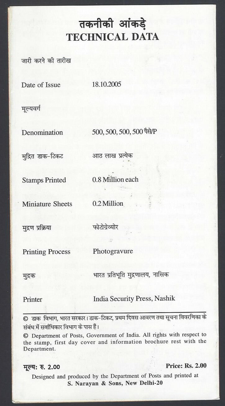 India 2005 Letter Box used brochure