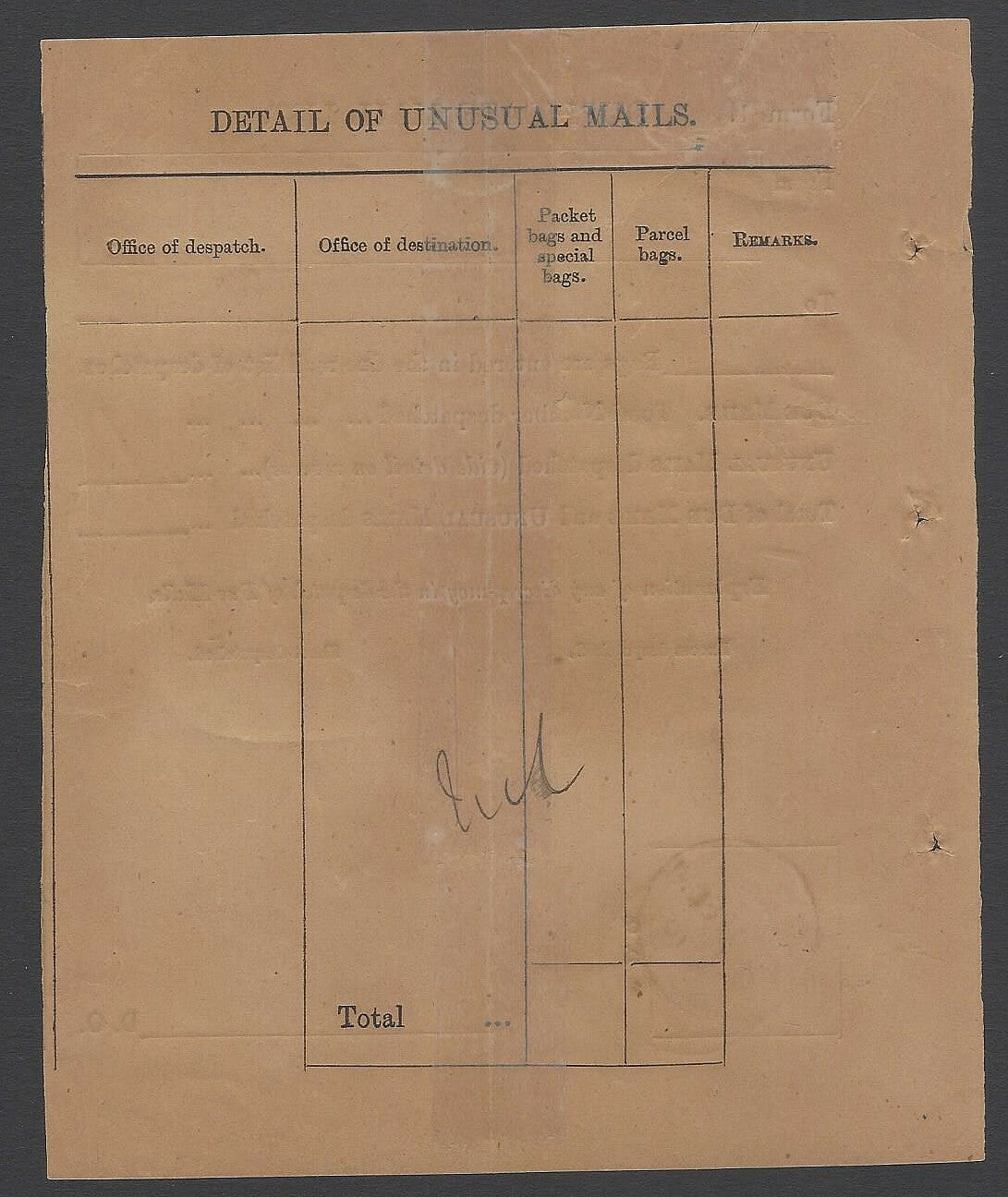 AOPIMT India 1880s Duplicate Mail List for UNUSUAL & DUE mails