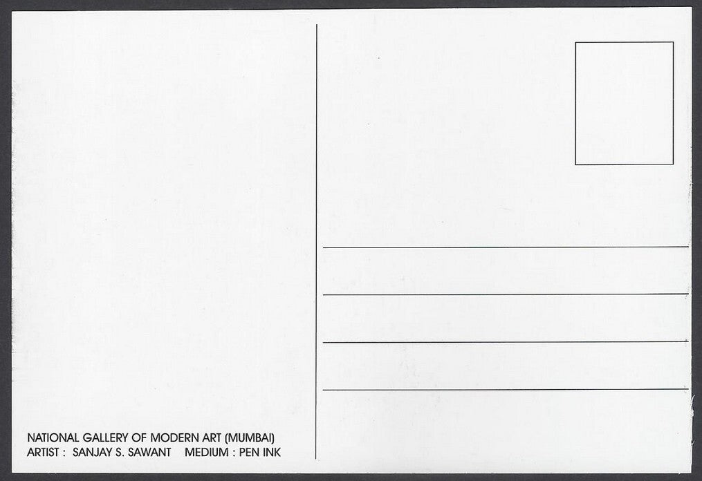 AOP India BOMBAY sketch postcard NATIONAL GALLERY OF MODERN ART