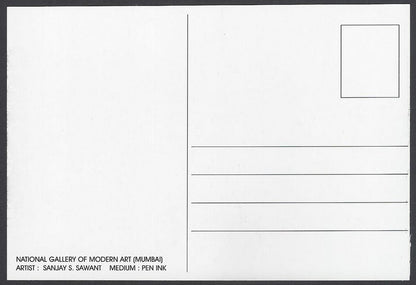AOP India BOMBAY sketch postcard NATIONAL GALLERY OF MODERN ART