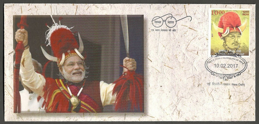 AOP India 2017 Headgears of Modi Private FDC Hornbill Warrior Cap
