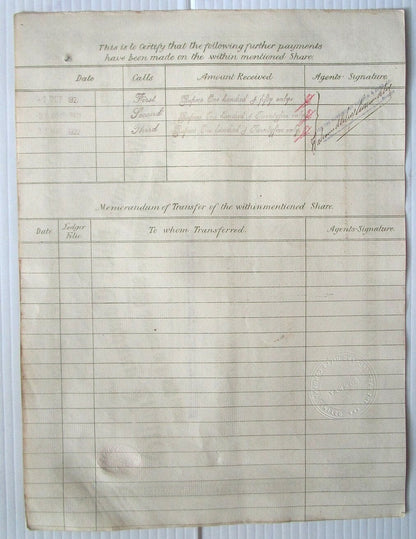 India Kastoorchund Mills Company Ltd. 1921 share certificate No - 8927