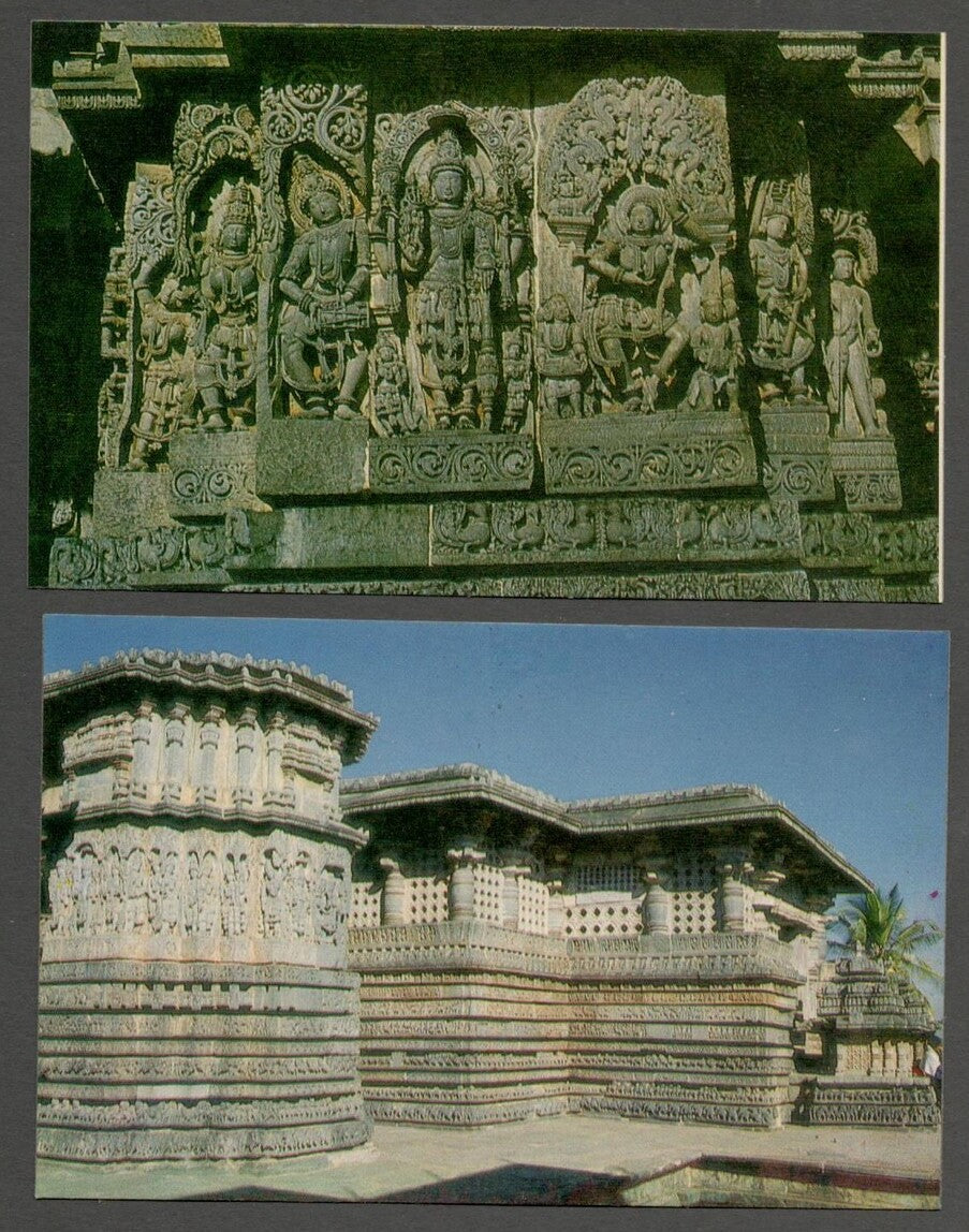 AOP India vintage set of 10 postcards HALEBEEDU