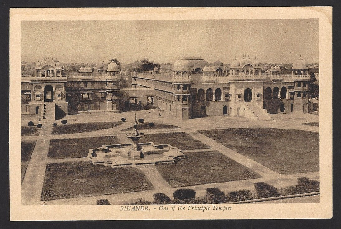 India Bikaner State vintage postcard One of the Principal Temples