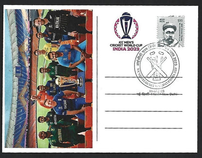 India 2023 ICC Cricket World Cup postcard CAPTAINS OF PARTICIPATING NATIONS