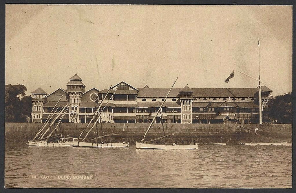 India BOMBAY vintage postcard The Yacht Club