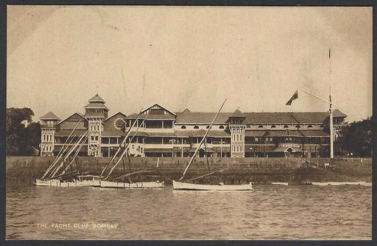 India BOMBAY vintage postcard The Yacht Club