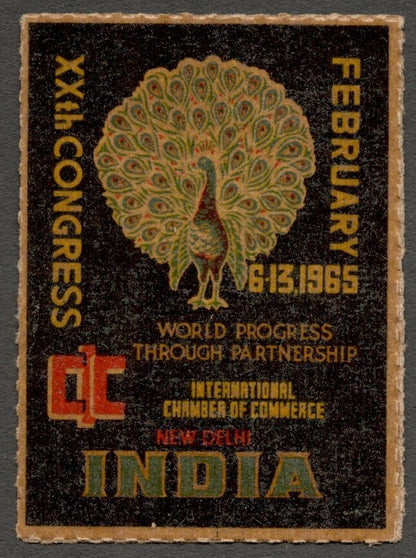 AOP India 1965 International Chamber of Commerce XXth Congress poster stamp