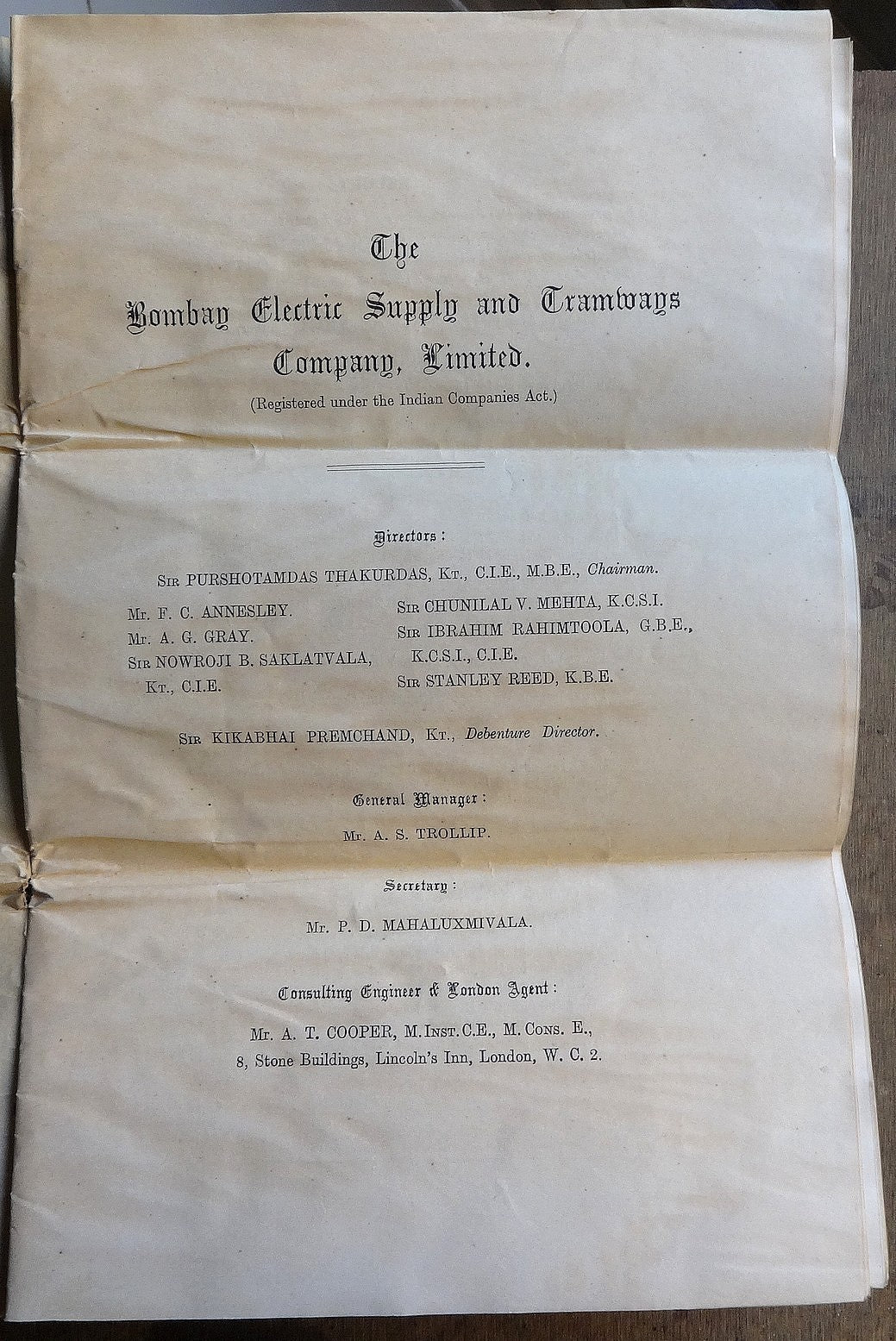India BES&T Bombay Electric & Tramway 1936 Annual Report
