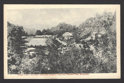 Happy Valley & Charleville Racquet Court, Mussorie, India vintage postcard