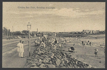 India BOMBAY vintage postcard Colaba Sea Face