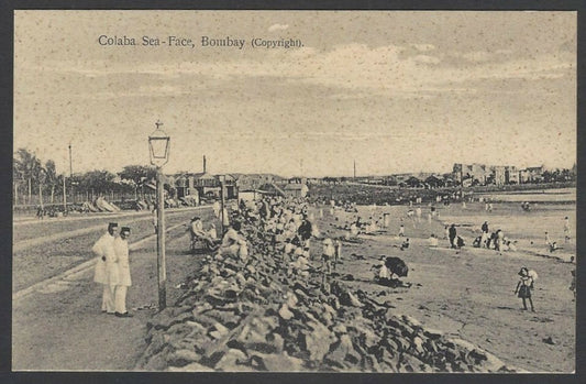 India BOMBAY vintage postcard Colaba Sea Face